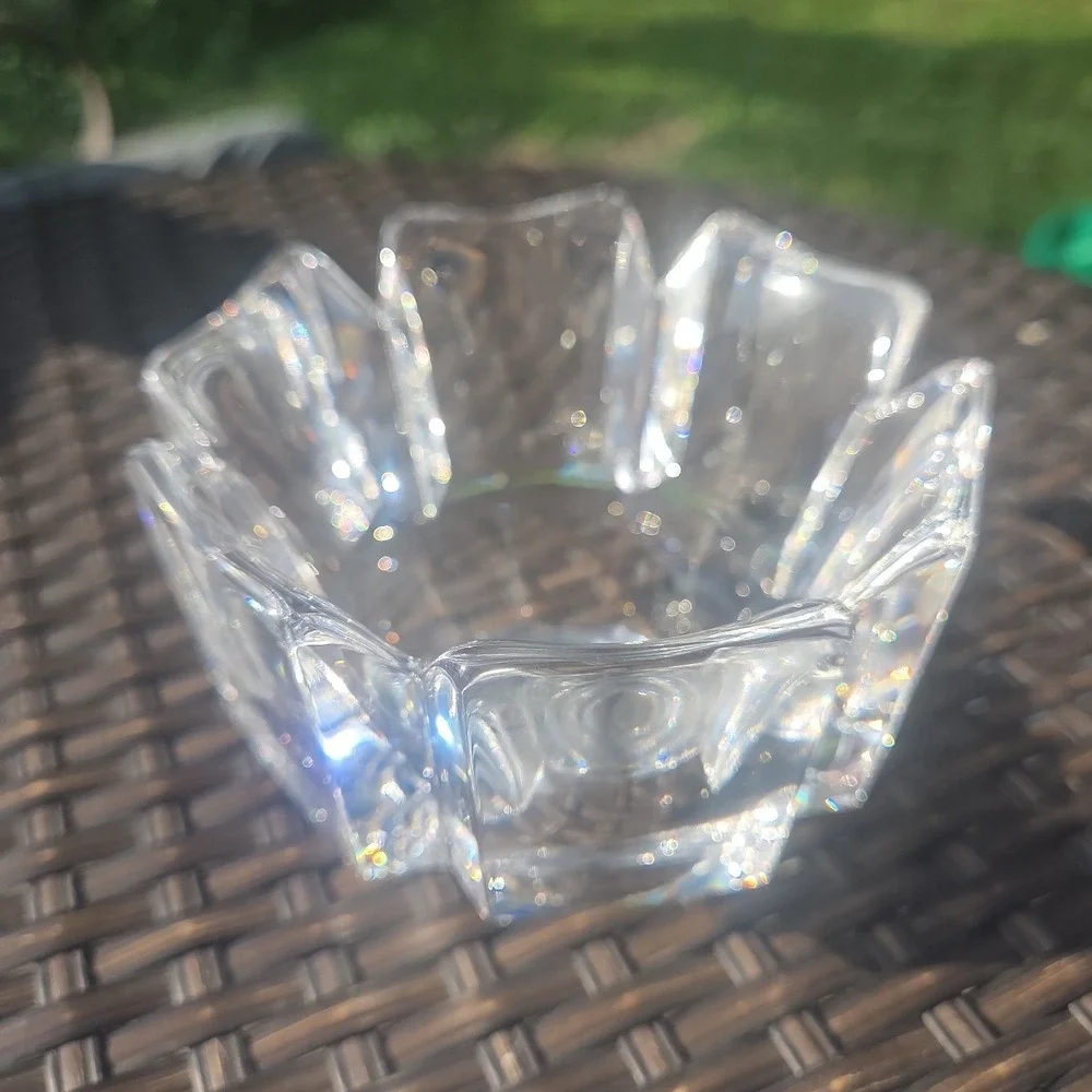 ORREFORS SWEDEN CORONA CRYSTAL GLASS BOWL LARS HELLSTEN SIGNED  6